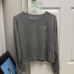 Hollister Charcoal Long Sleeve Tee